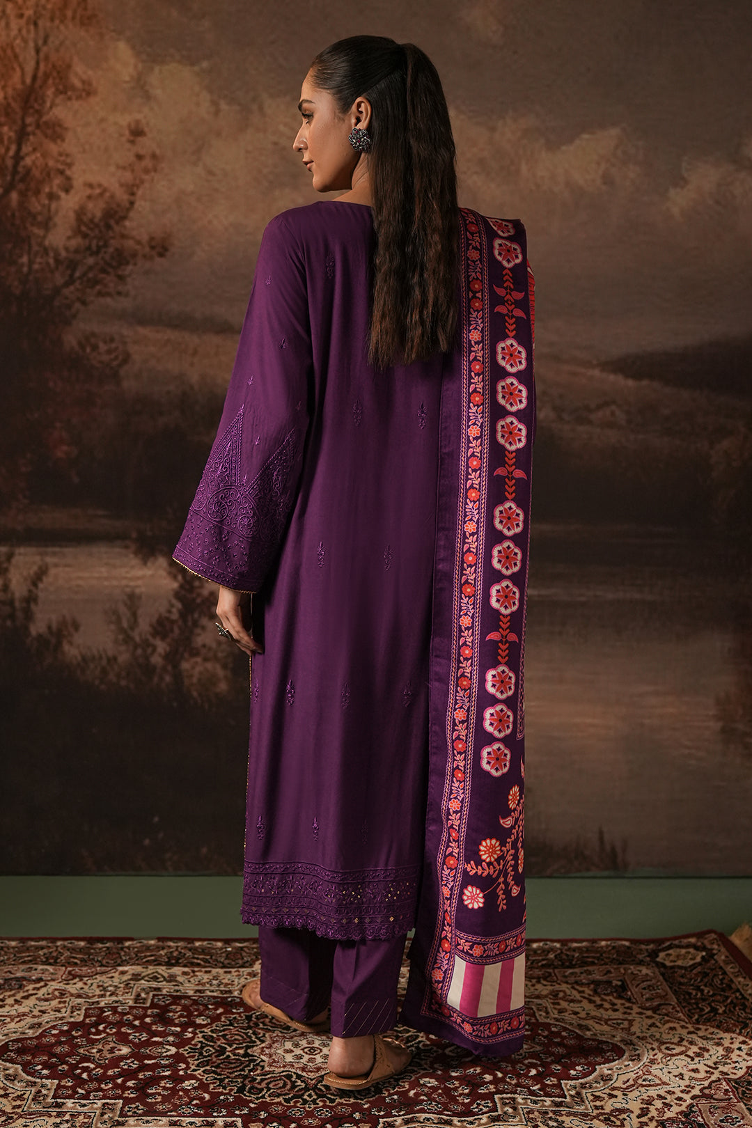 Zellbury | Unstitched 3 Piece Viscose | Embroidered Shirt Shalwar Shawl - 0248 -  Zellbury Women Signature Unstitched - Original Designer Dress - House of Maryam