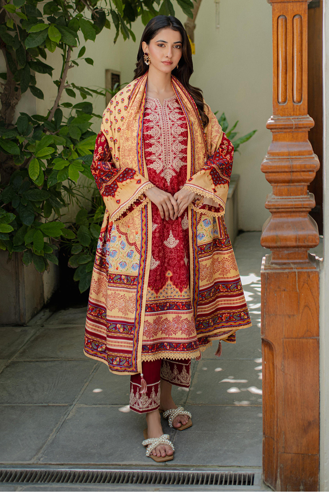 Zellbury | Unstitched 3 Piece Khaddar | Embroidered Shirt Shalwar Dupatta - 0309 -  Zellbury Women Essential Unstitched - Original Designer Dress - House of Maryam