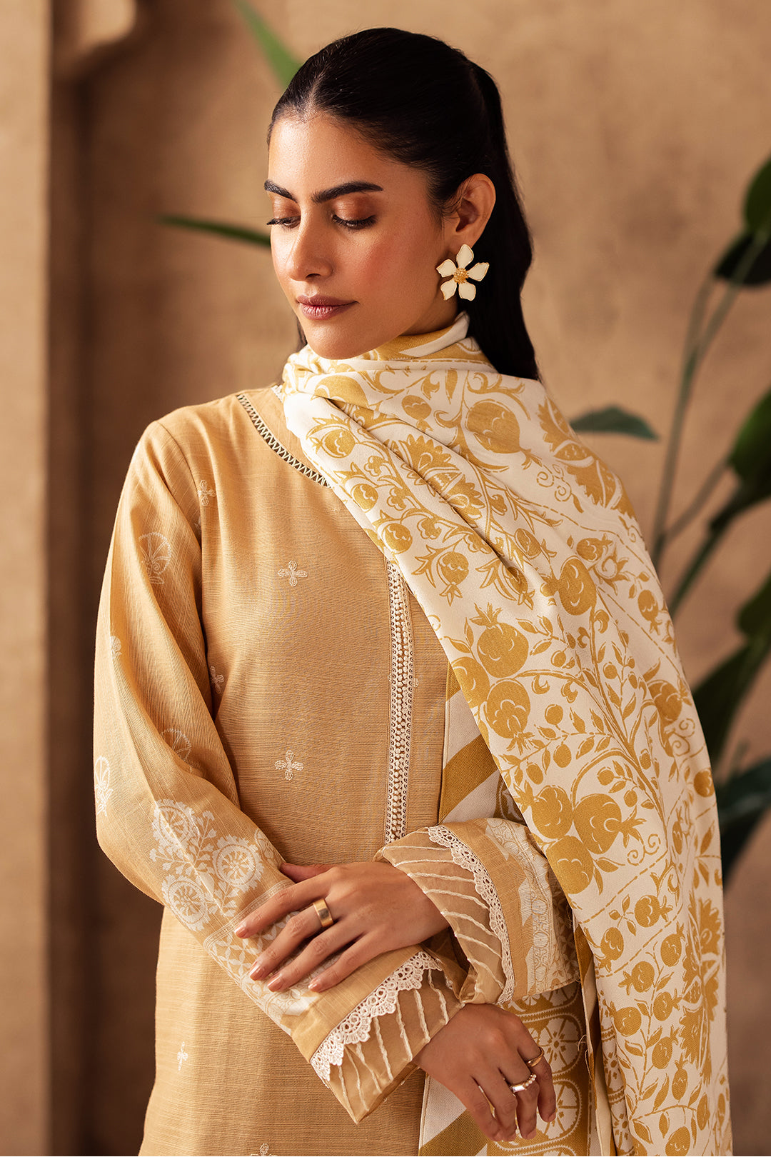 Zellbury | Unstitched 3 Piece Khaddar | Embroidered Shirt Shalwar Shawl - 0310 -  Zellbury Women Essential Unstitched - Original Designer Dress - House of Maryam