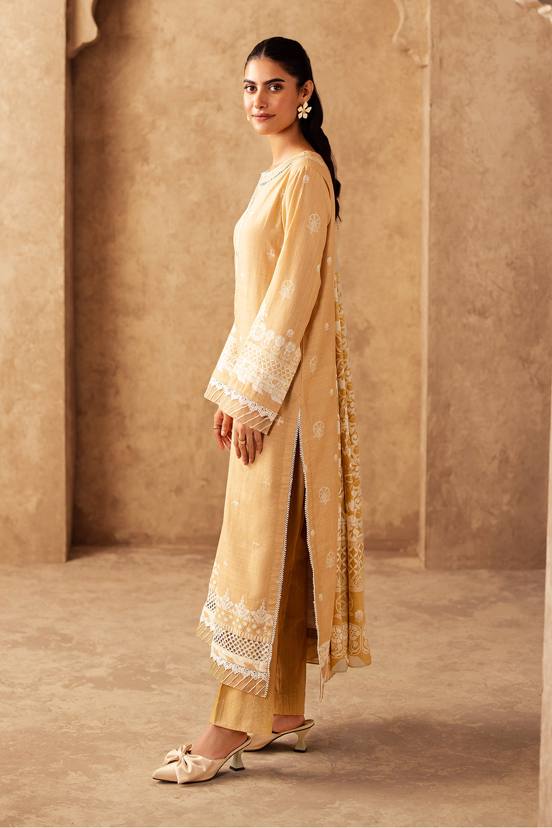 Zellbury | Unstitched 3 Piece Khaddar | Embroidered Shirt Shalwar Shawl - 0310 -  Zellbury Women Essential Unstitched - Original Designer Dress - House of Maryam