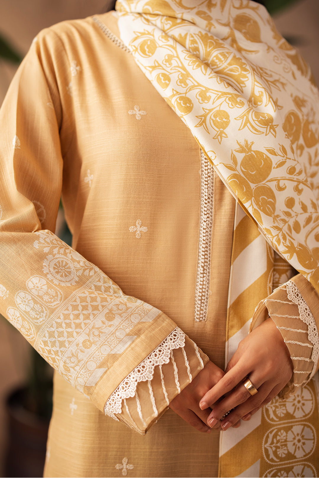 Zellbury | Unstitched 3 Piece Khaddar | Embroidered Shirt Shalwar Shawl - 0310 -  Zellbury Women Essential Unstitched - Original Designer Dress - House of Maryam