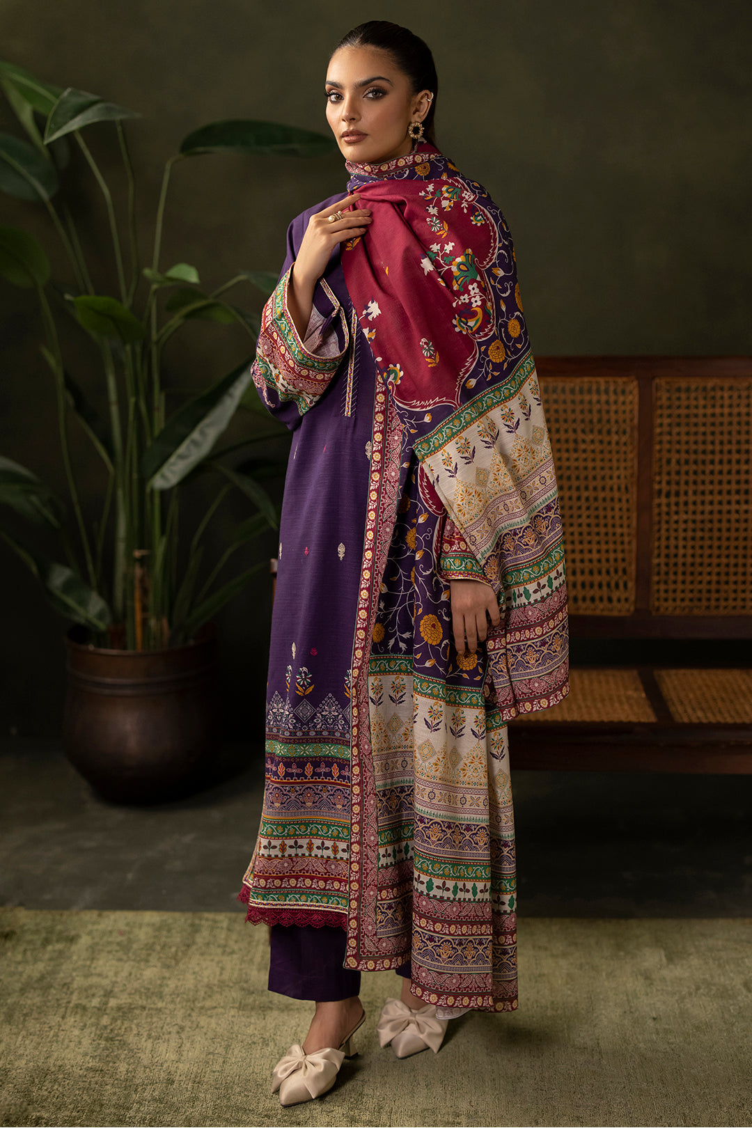 Zellbury | Unstitched 3 Piece Khaddar | Embroidered Shirt Shalwar Dupatta - 0311 -  Zellbury Women Essential Unstitched - Original Designer Dress - House of Maryam