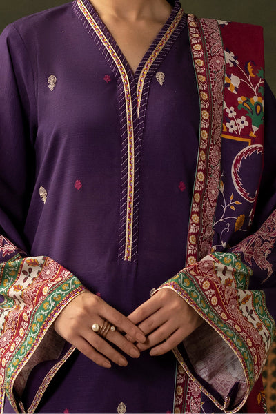Zellbury | Unstitched 3 Piece Khaddar | Embroidered Shirt Shalwar Dupatta - 0311 -  Zellbury Women Essential Unstitched - Original Designer Dress - House of Maryam