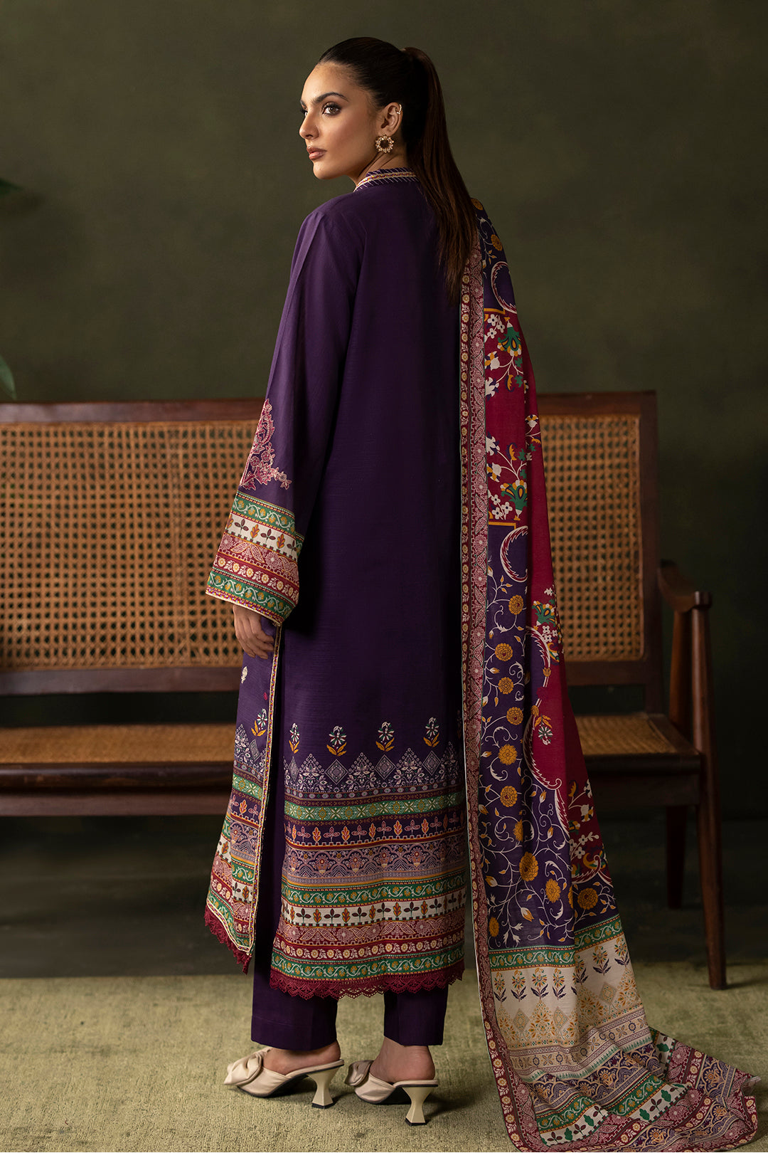 Zellbury | Unstitched 3 Piece Khaddar | Embroidered Shirt Shalwar Dupatta - 0311 -  Zellbury Women Essential Unstitched - Original Designer Dress - House of Maryam