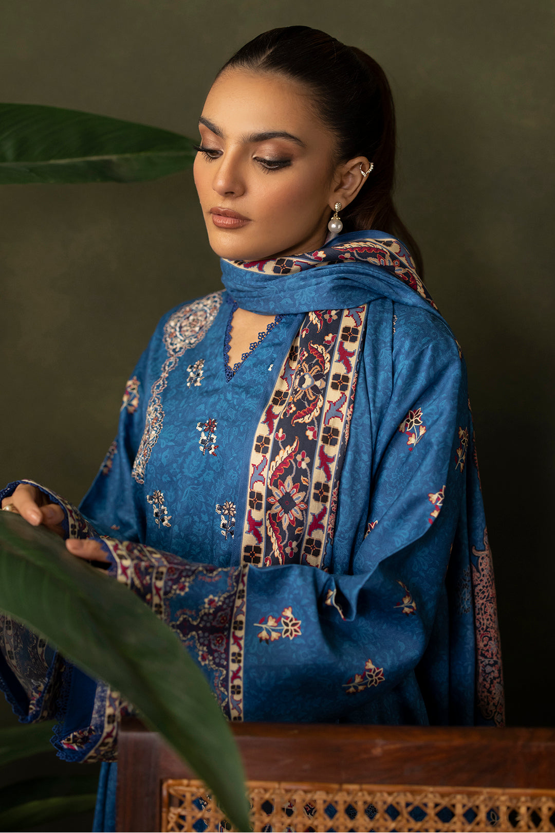 Zellbury | Unstitched 3 Piece Viscose | Embroidered Shirt Shalwar Dupatta - 0313 -  Zellbury Women Essential Unstitched - Original Designer Dress - House of Maryam
