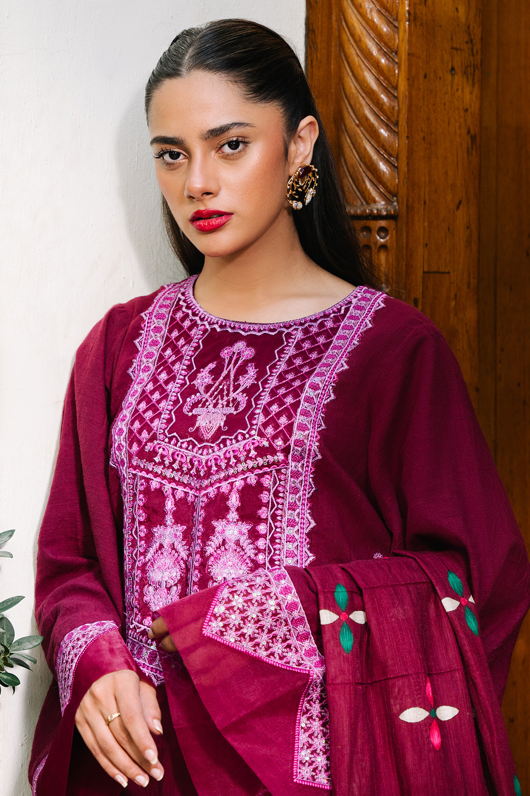 Zellbury | Unstitched 3 Piece Khaddar | Embroidered Shirt Shalwar Dupatta - 0319 -  Zellbury Women Signature Unstitched - Original Designer Dress - House of Maryam