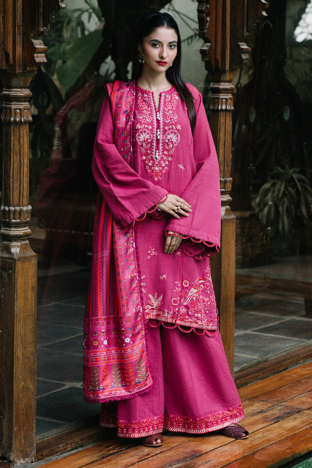 Zellbury | Unstitched 3 Piece Khaddar | Embroidered Shirt Shalwar Dupatta - 0328 -  Zellbury Women Signature Unstitched - Original Designer Dress - House of Maryam
