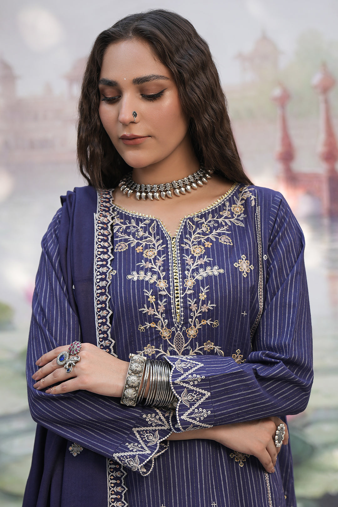 Zellbury | Unstitched 3 Piece Khaddar | Embroidered Shirt Shalwar Shawl - 0409 -  Zellbury Women Essential Unstitched - Original Designer Dress - House of Maryam