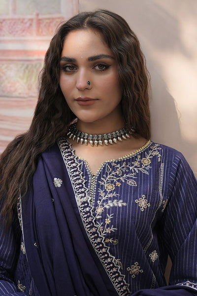 Zellbury | Unstitched 3 Piece Khaddar | Embroidered Shirt Shalwar Shawl - 0409 -  Zellbury Women Essential Unstitched - Original Designer Dress - House of Maryam