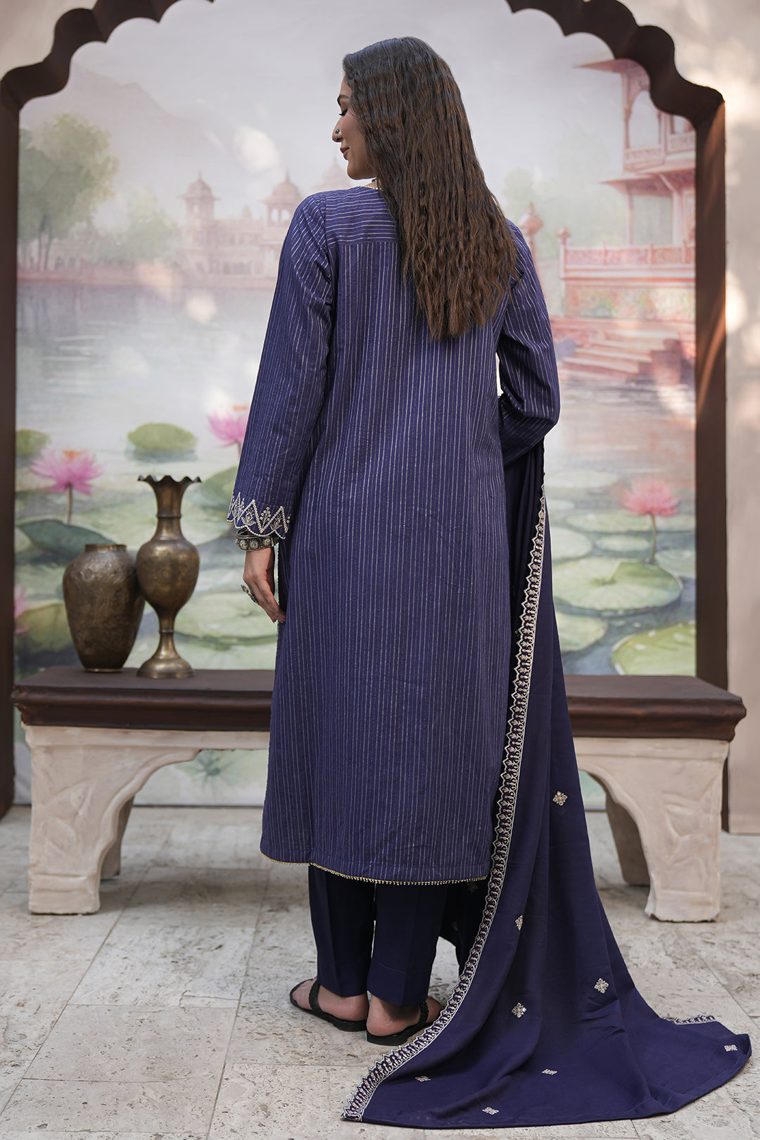 Zellbury | Unstitched 3 Piece Khaddar | Embroidered Shirt Shalwar Shawl - 0409 -  Zellbury Women Essential Unstitched - Original Designer Dress - House of Maryam