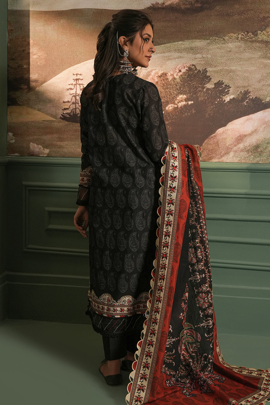 Zellbury | Unstitched 3 Piece Khaddar | Embroidered Shirt Shalwar Dupatta - 0480 -  Zellbury Women Essential Unstitched - Original Designer Dress - House of Maryam