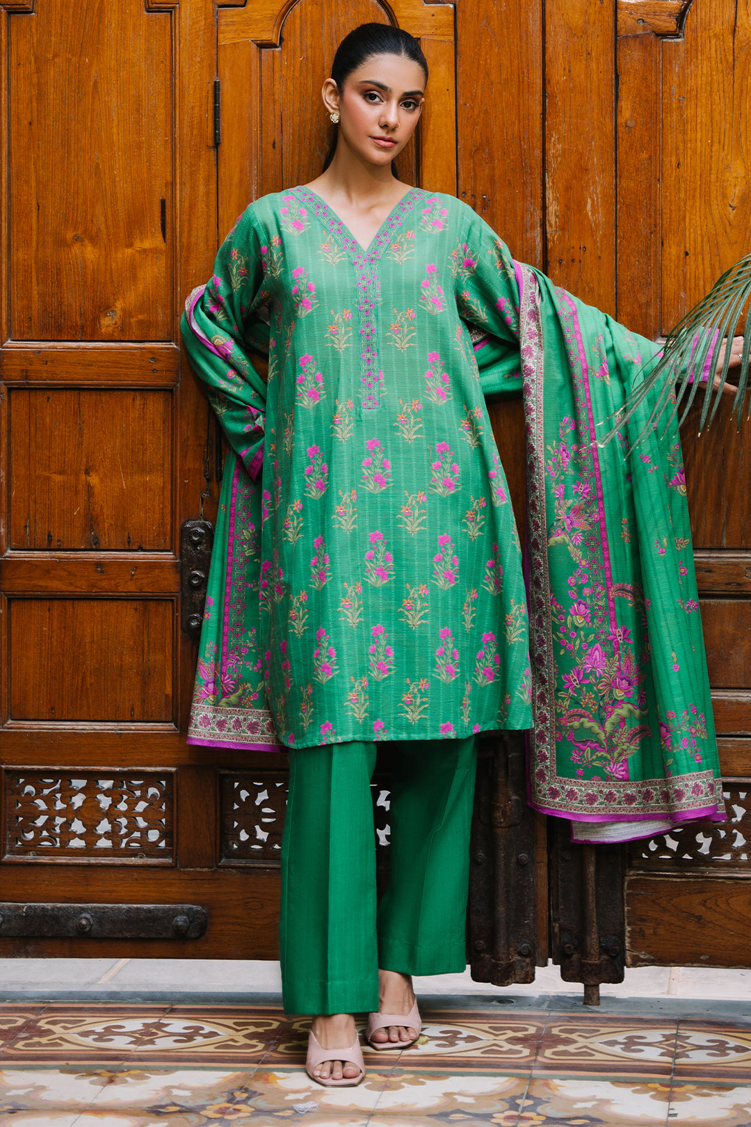 Zellbury | Unstitched 2 Piece Khaddar | Shirt Dupatta - 0159 -  Zellbury Women Essential Unstitched - Original Designer Dress - House of Maryam