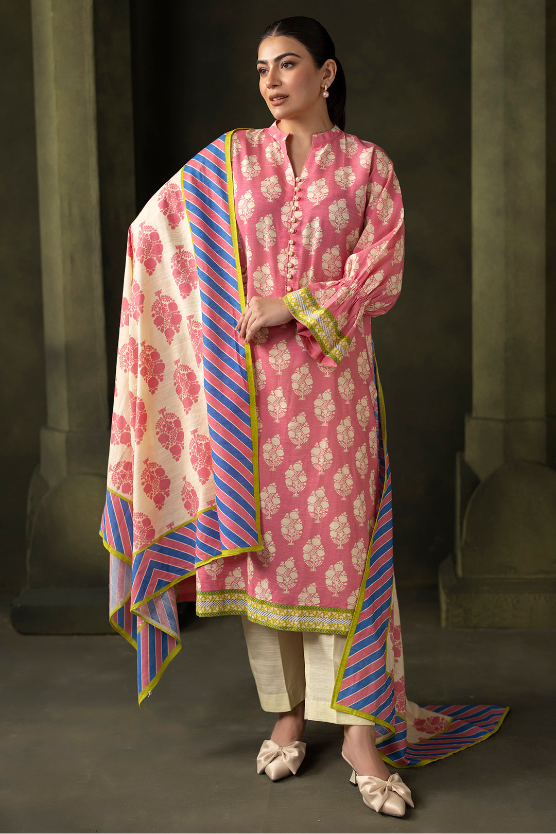 Zellbury | Unstitched 2 Piece Khaddar | Shirt Dupatta - 0160