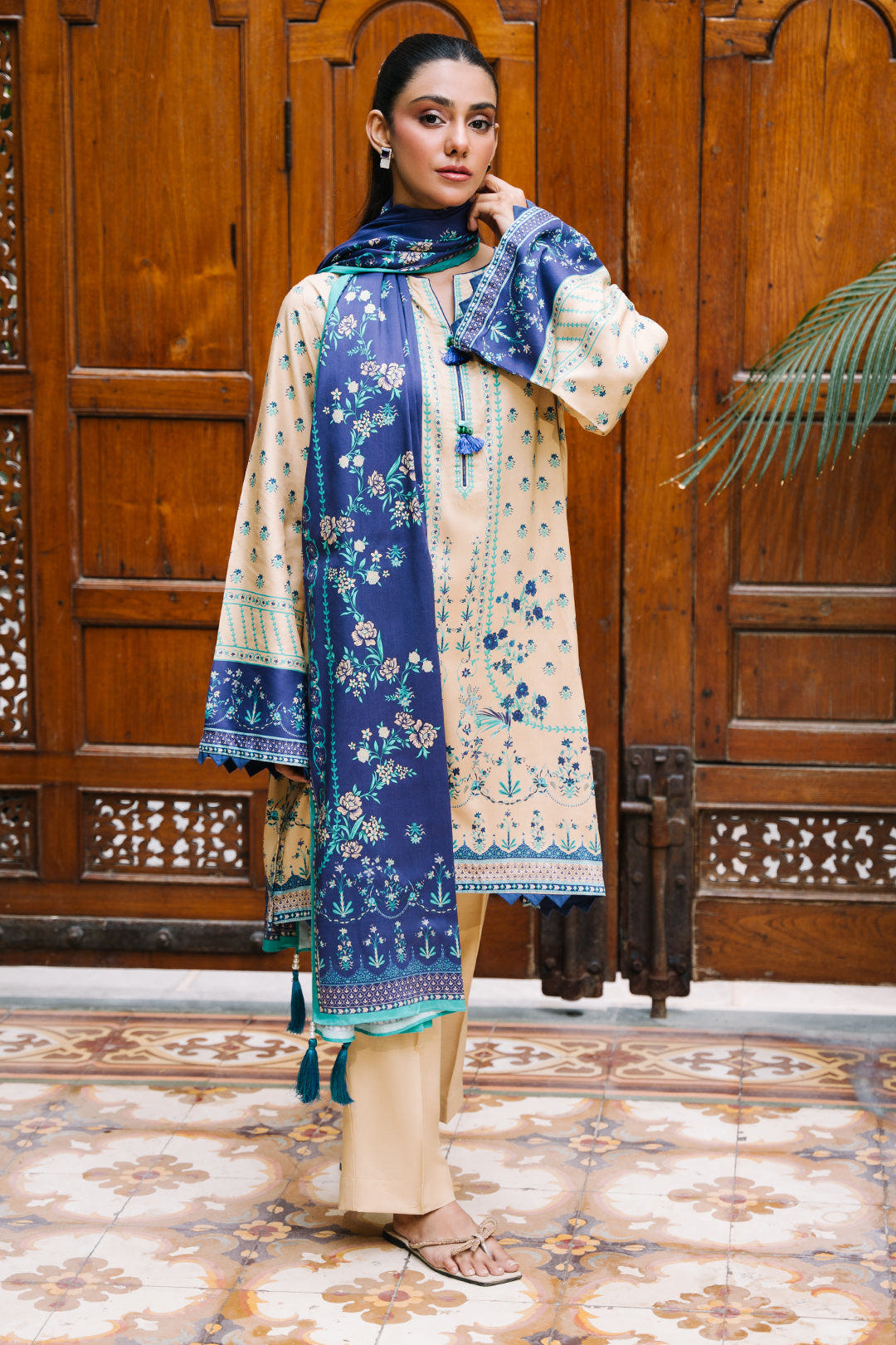 Zellbury | Unstitched 2 Piece Viscose | Shirt Dupatta - 0161 -  Zellbury Women Essential Unstitched - Original Designer Dress - House of Maryam