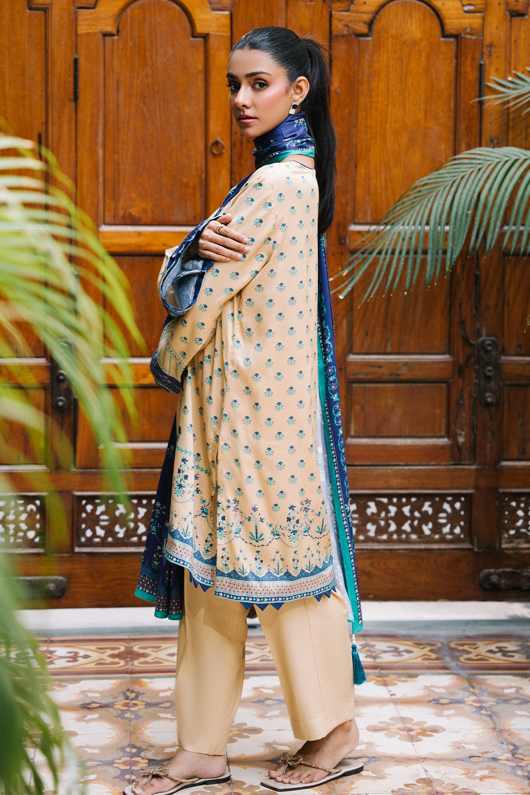 Zellbury | Unstitched 2 Piece Viscose | Shirt Dupatta - 0161 -  Zellbury Women Essential Unstitched - Original Designer Dress - House of Maryam