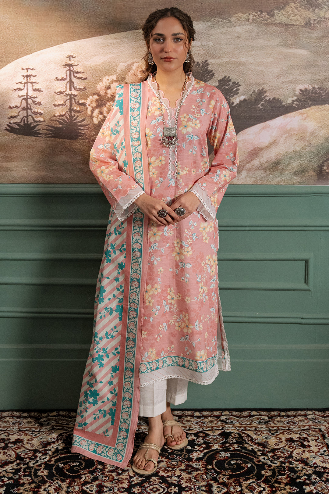 Zellbury | Unstitched 2 Piece Khaddar | Shirt Dupatta - 0331 -  Zellbury Women Essential Unstitched - Original Designer Dress - House of Maryam