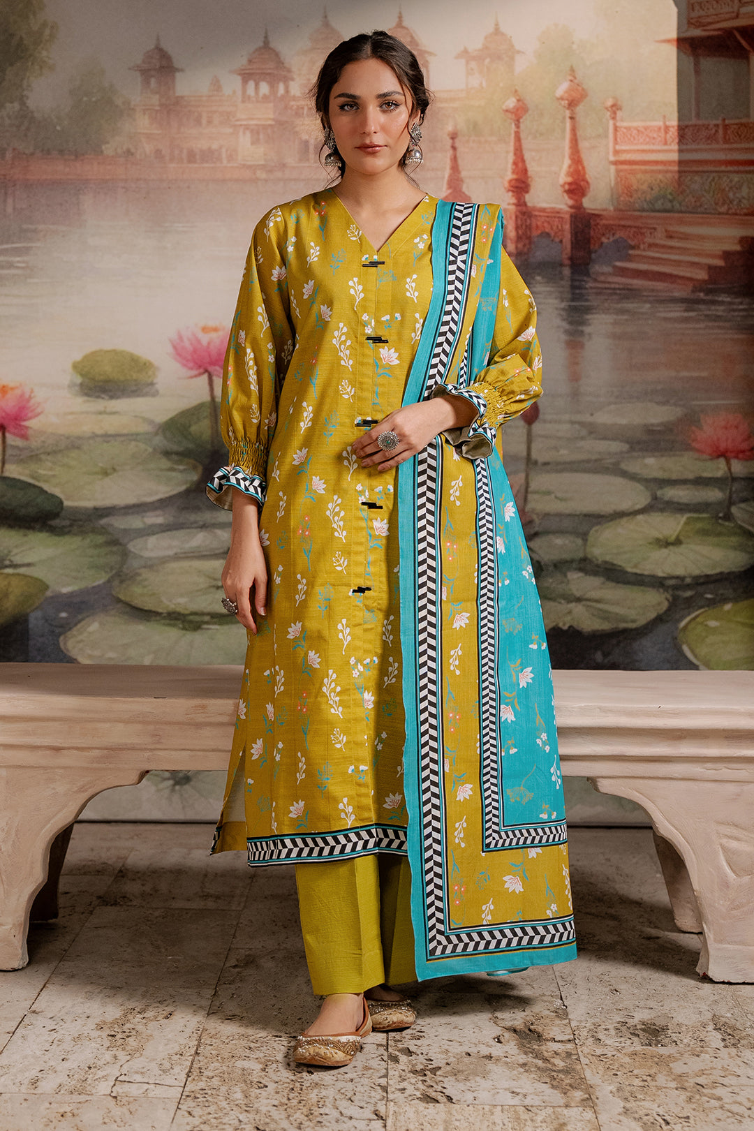 Zellbury | Unstitched 2 Piece Khaddar | Shirt Dupatta - 0423 -  Zellbury Women Essential Unstitched - Original Designer Dress - House of Maryam