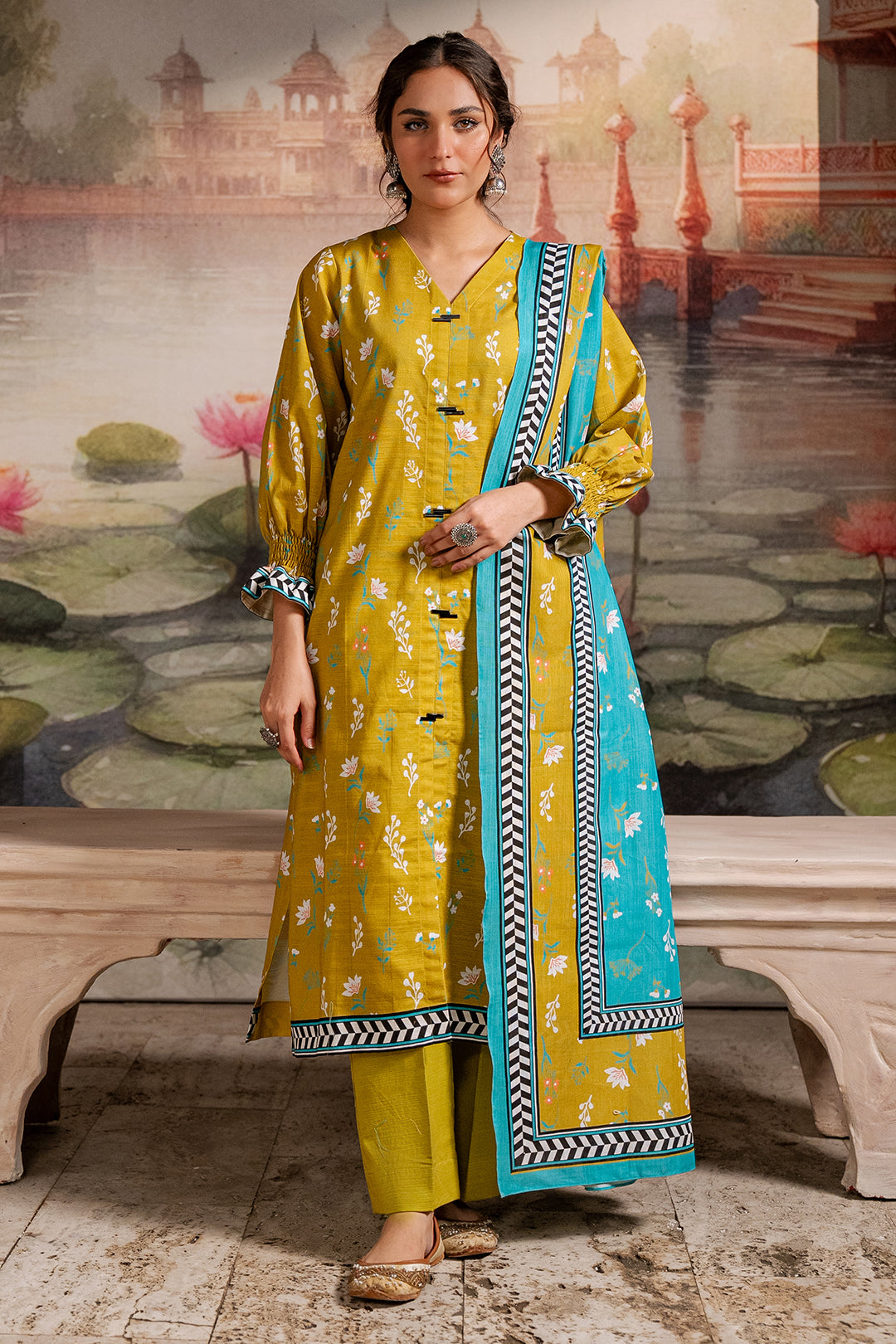 Zellbury | Unstitched 2 Piece Khaddar | Shirt Dupatta - 0423 -  Zellbury Women Essential Unstitched - Original Designer Dress - House of Maryam