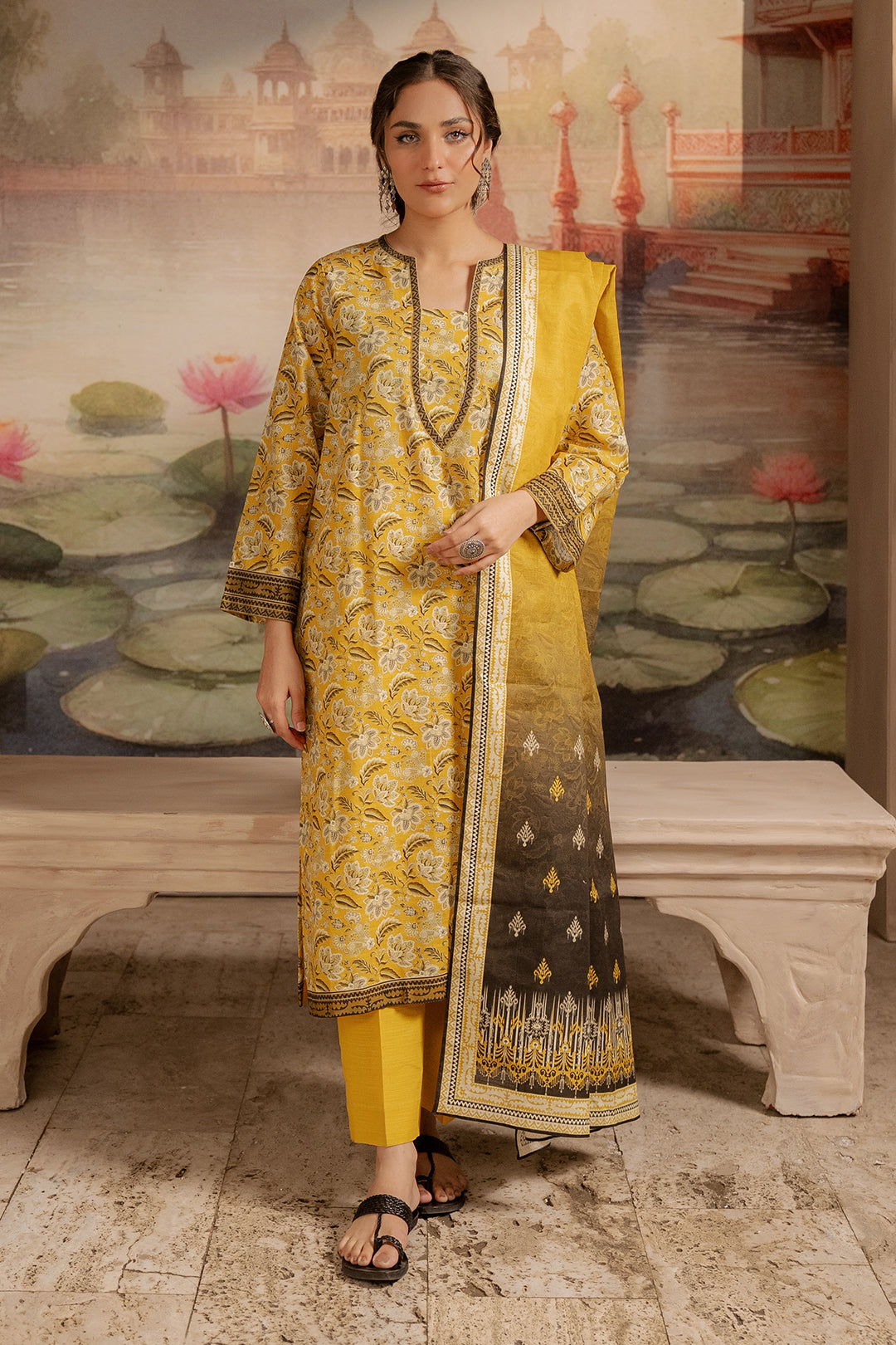 Zellbury | Unstitched 2 Piece Khaddar | Shirt Dupatta - 0424 -  Zellbury Women Essential Unstitched - Original Designer Dress - House of Maryam