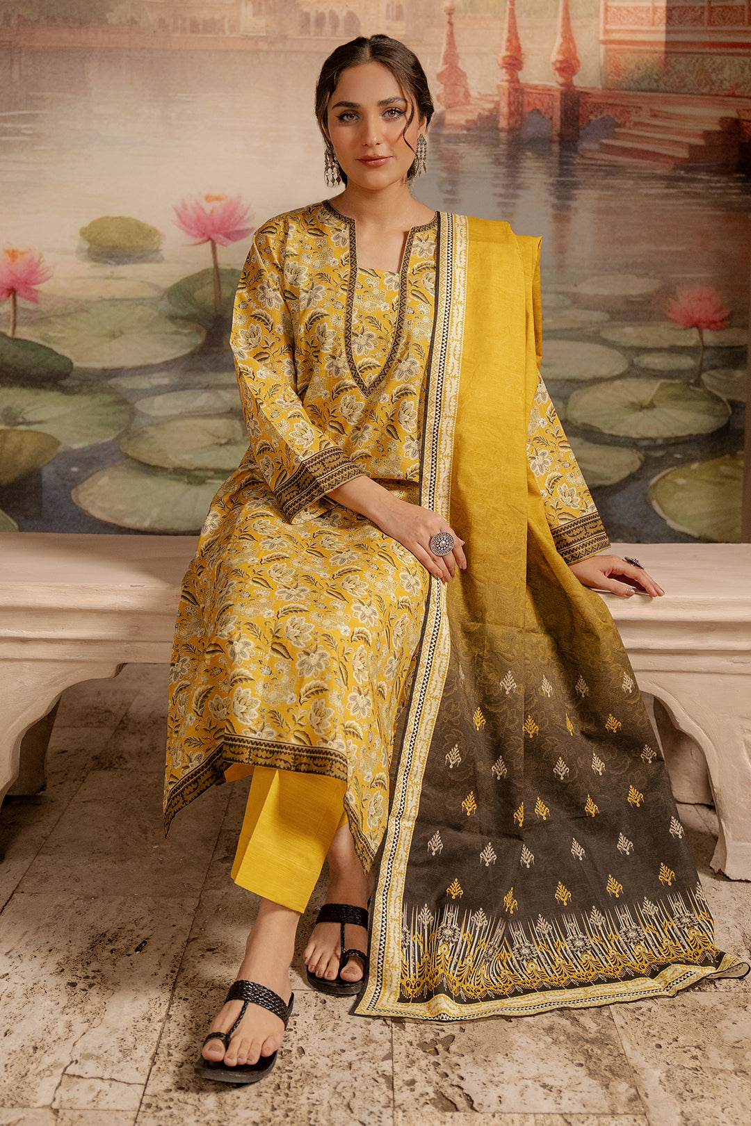Zellbury | Unstitched 2 Piece Khaddar | Shirt Dupatta - 0424 -  Zellbury Women Essential Unstitched - Original Designer Dress - House of Maryam