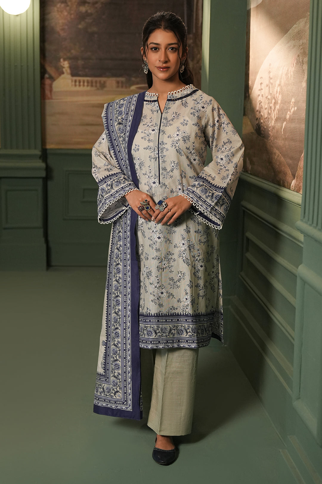 Zellbury | Unstitched 2 Piece Khaddar | Shirt Dupatta - 0426 -  Zellbury Women Essential Unstitched - Original Designer Dress - House of Maryam