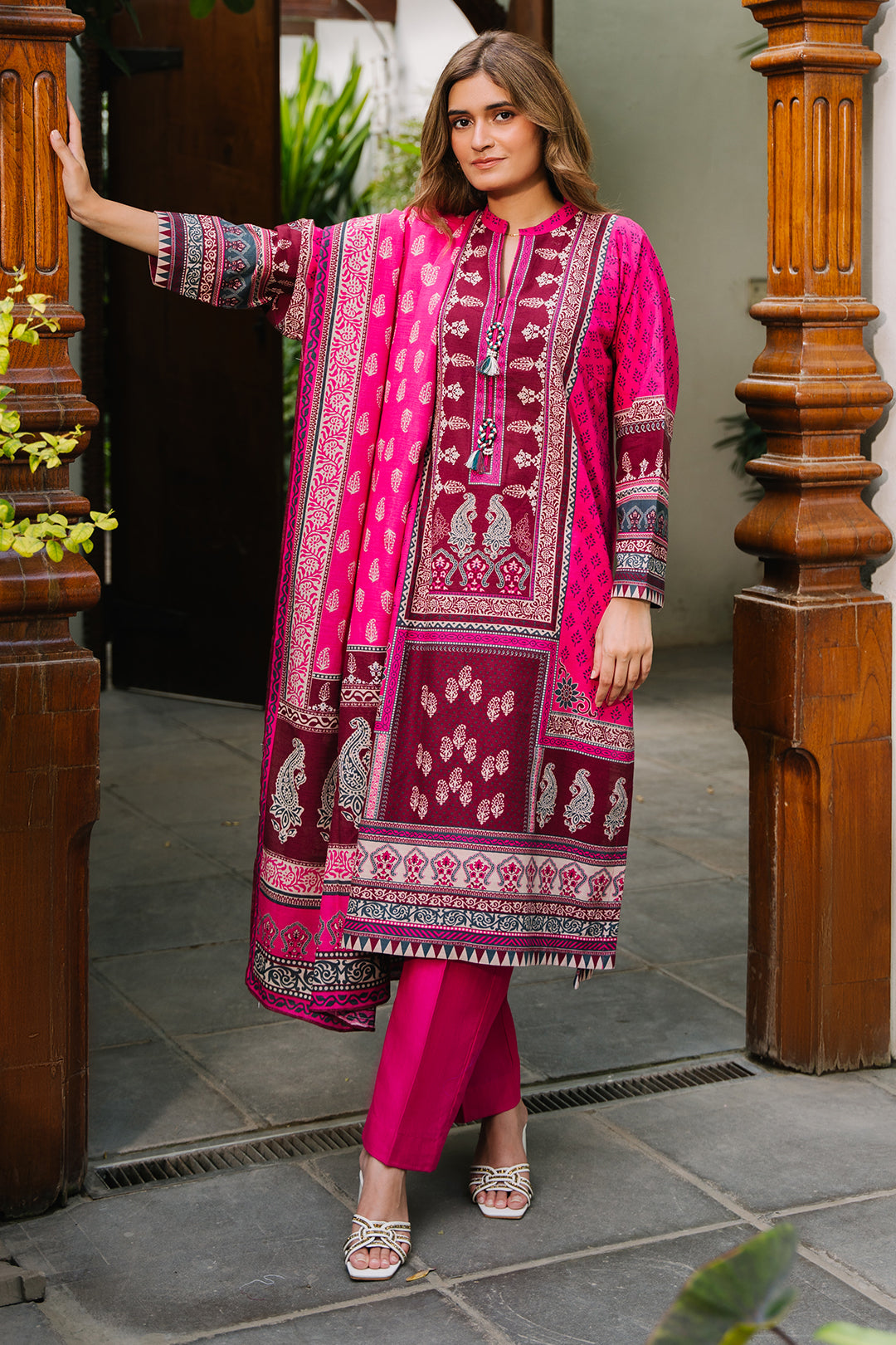 Zellbury | Unstitched 3 Piece Khaddar | Shirt Shalwar Dupatta - 0184 -  Zellbury Women Essential Unstitched - Original Designer Dress - House of Maryam