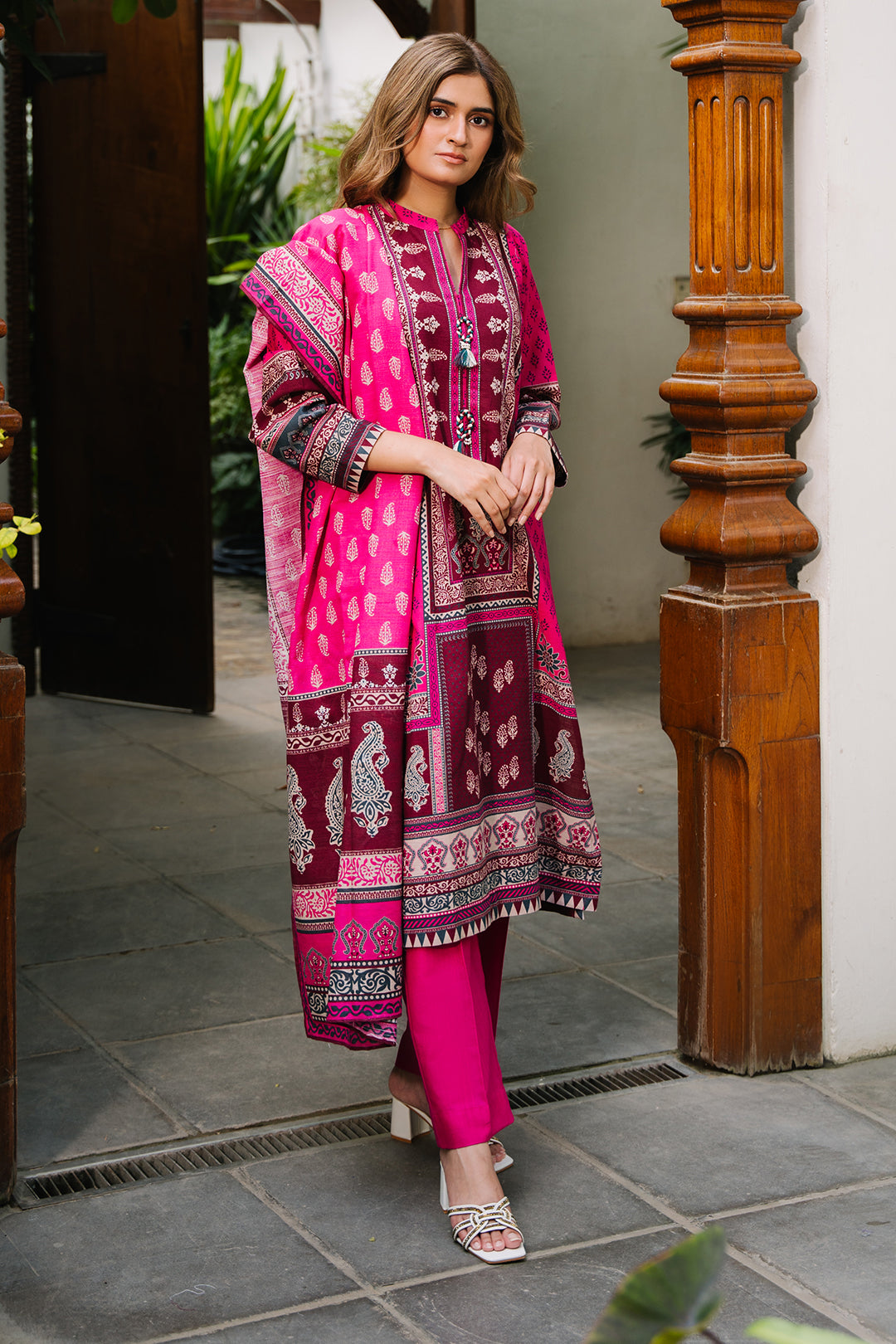 Zellbury | Unstitched 3 Piece Khaddar | Shirt Shalwar Dupatta - 0184