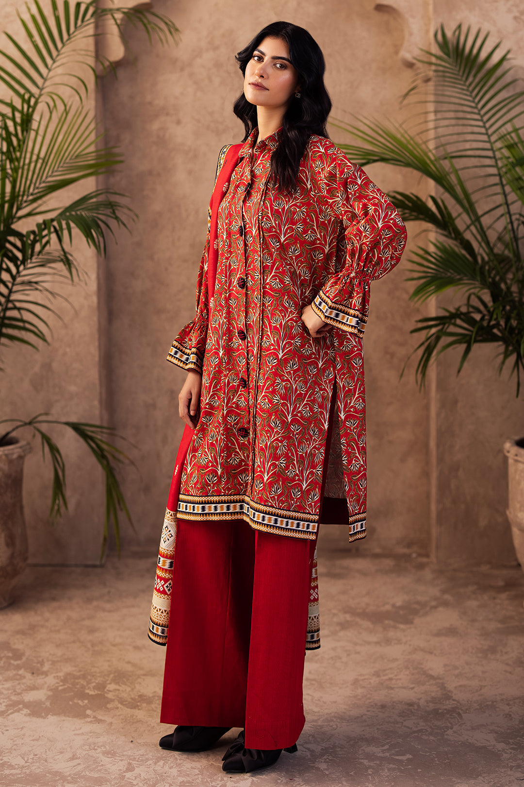 Zellbury | Unstitched 3 Piece Khaddar | Shirt Shalwar Dupatta - 0189