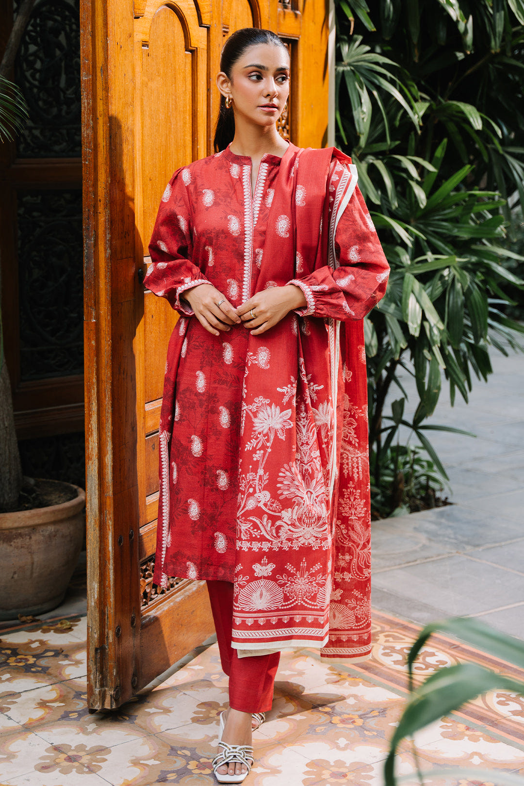 Zellbury | Unstitched 3 Piece Khaddar | Shirt Shalwar Dupatta - 0193 -  Zellbury Women Essential Unstitched - Original Designer Dress - House of Maryam