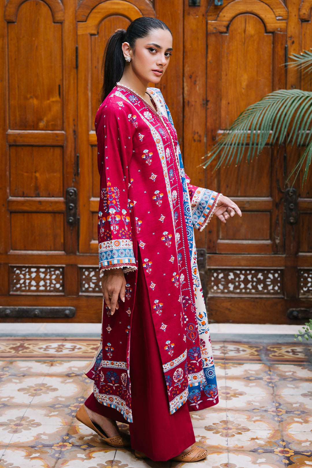 Zellbury | Unstitched 3 Piece Khaddar | Shirt Shalwar Dupatta - 0197