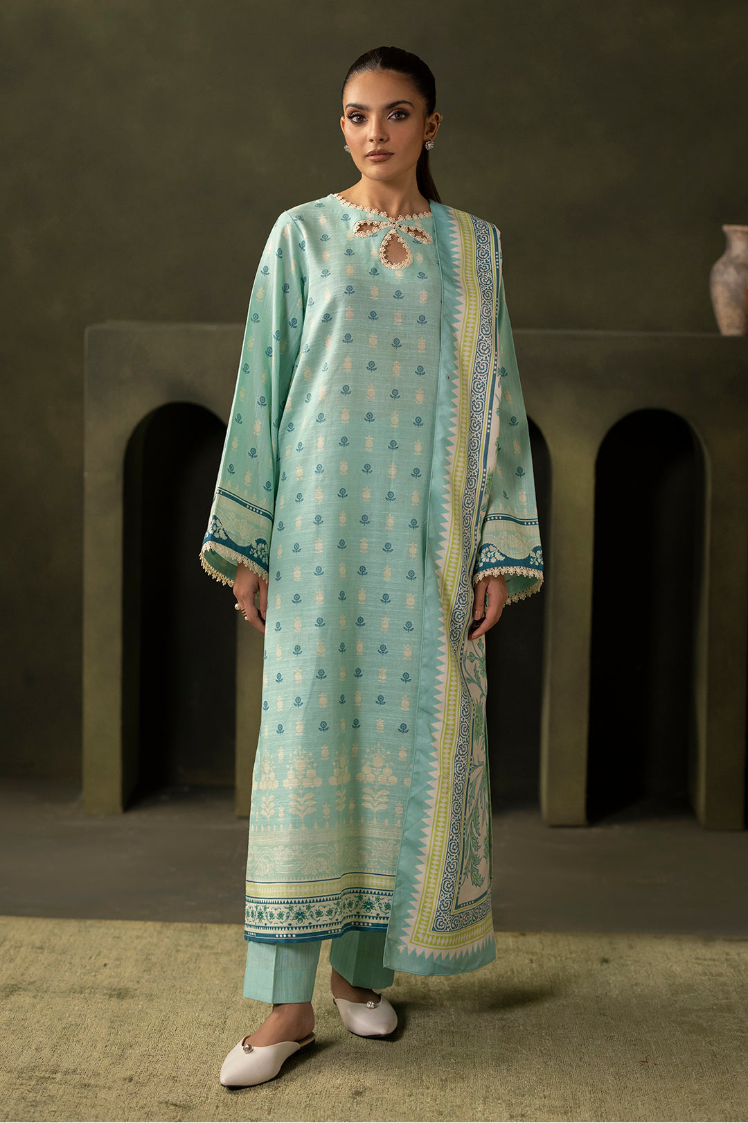 Zellbury | Unstitched 3 Piece Khaddar | Shirt Shalwar Shawl - 0198 -  Zellbury Women Essential Unstitched - Original Designer Dress - House of Maryam