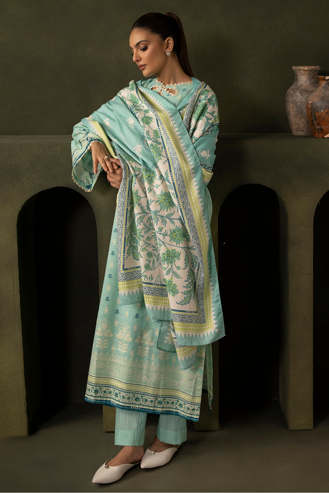 Zellbury | Unstitched 3 Piece Khaddar | Shirt Shalwar Shawl - 0198 -  Zellbury Women Essential Unstitched - Original Designer Dress - House of Maryam