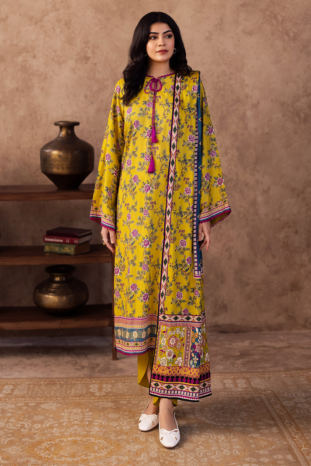 Zellbury | Unstitched 3 Piece Viscose | Shirt Shalwar Dupatta - 0201 -  Zellbury Women Essential Unstitched - Original Designer Dress - House of Maryam