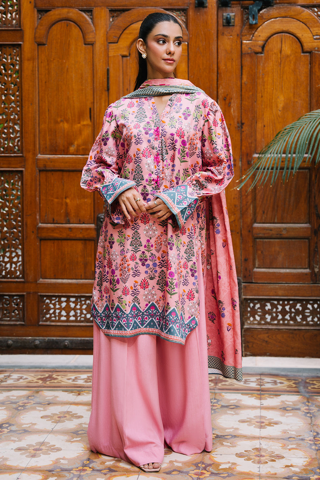 Zellbury | Unstitched 3 Piece Viscose | Shirt Shalwar Dupatta - 0206 -  Zellbury Women Essential Unstitched - Original Designer Dress - House of Maryam