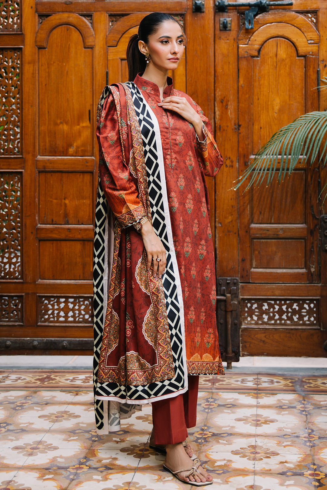 Zellbury | Unstitched 3 Piece Viscose | Shirt Shalwar Dupatta - 0208