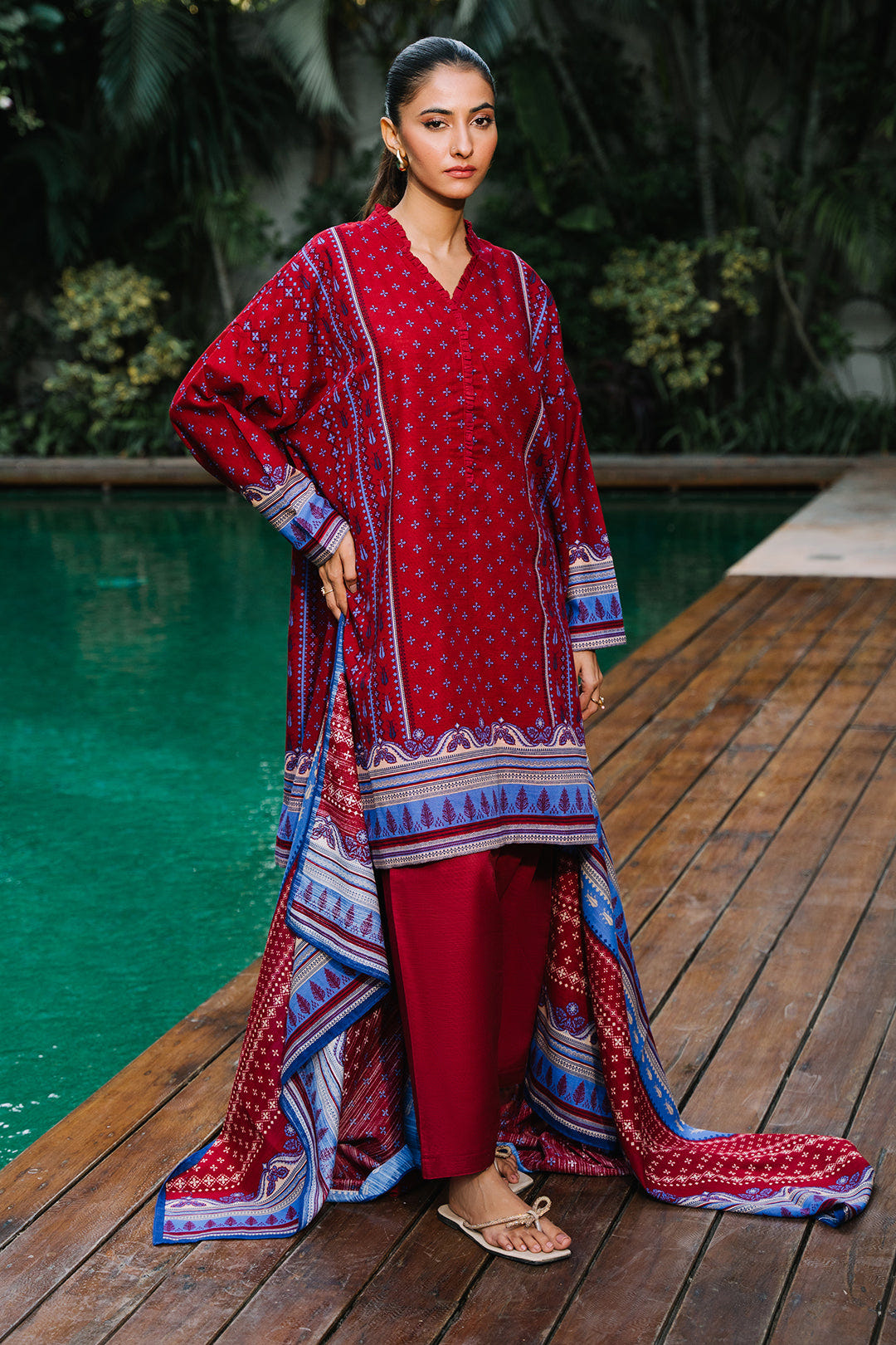 Zellbury | Unstitched 3 Piece Khaddar | Shirt Shalwar Dupatta - 0273 -  Zellbury Women Essential Unstitched - Original Designer Dress - House of Maryam