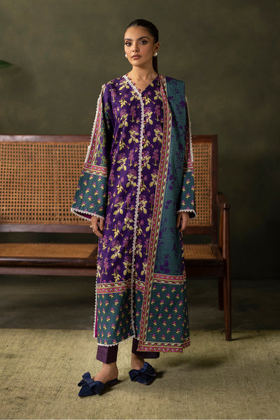Zellbury | Unstitched 3 Piece Khaddar | Shirt Shalwar Dupatta - 0279 -  Zellbury Women Essential Unstitched - Original Designer Dress - House of Maryam