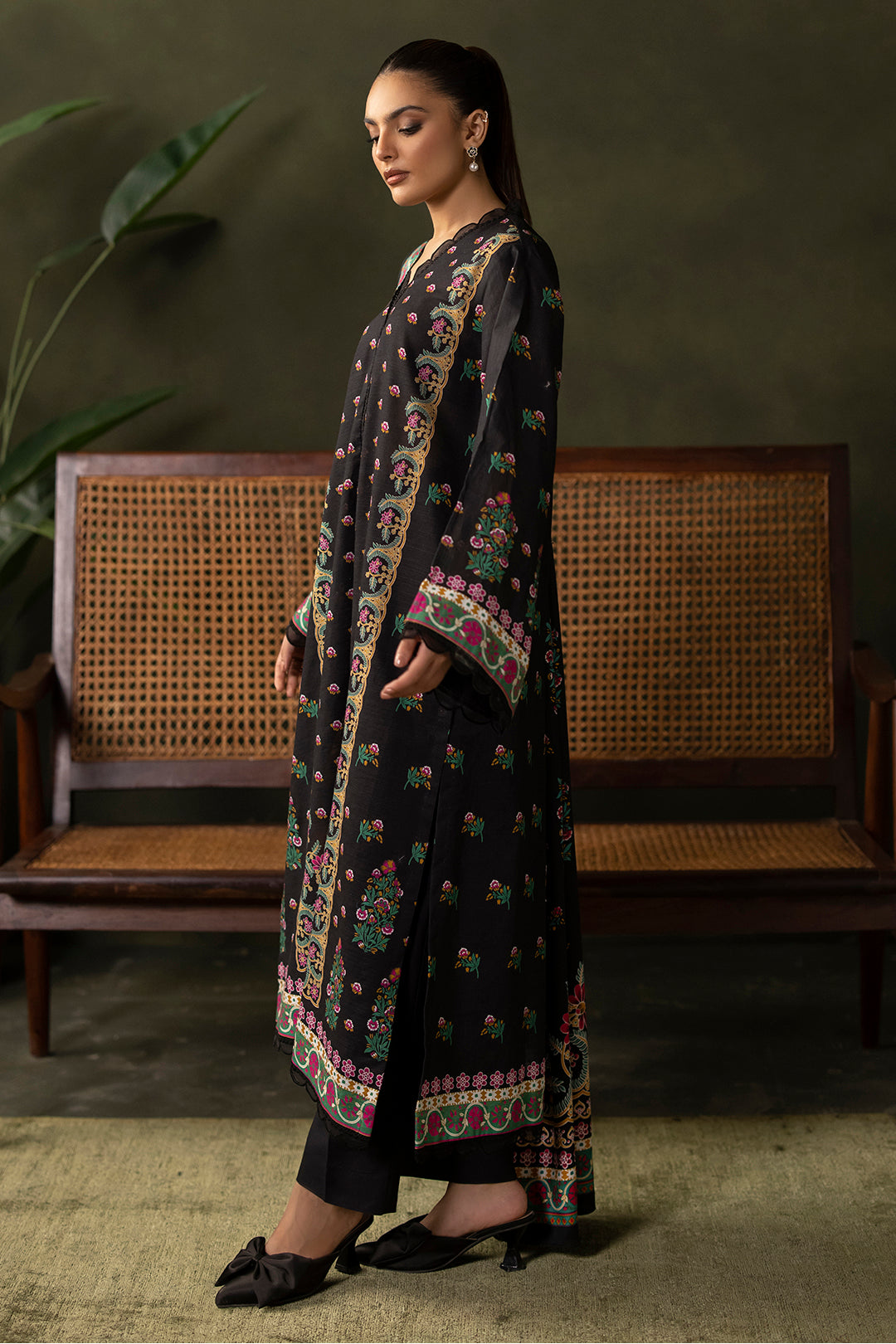 Zellbury | Unstitched 3 Piece Khaddar | Shirt Shalwar Shawl - 0286