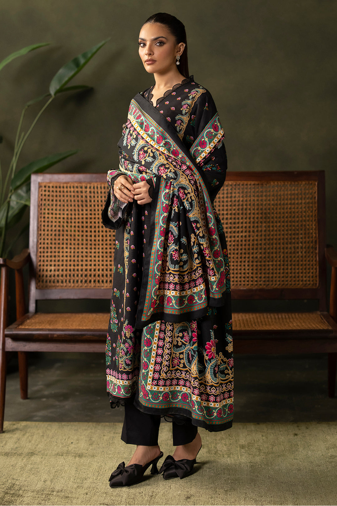 Zellbury | Unstitched 3 Piece Khaddar | Shirt Shalwar Shawl - 0286 -  Zellbury Women Essential Unstitched - Original Designer Dress - House of Maryam
