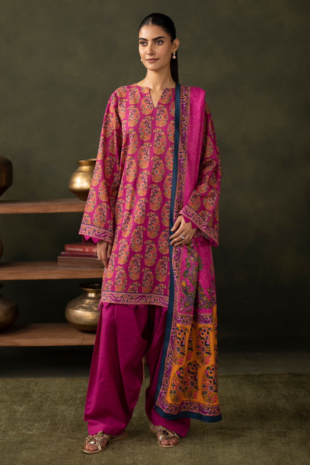 Zellbury | Unstitched 3 Piece Khaddar | Shirt Shalwar Dupatta - 0287 -  Zellbury Women Essential Unstitched - Original Designer Dress - House of Maryam