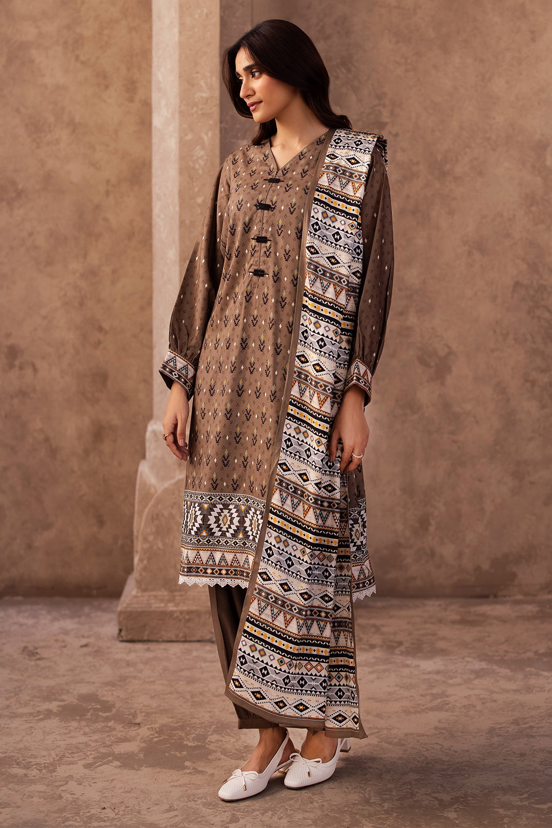 Zellbury | Unstitched 3 Piece Viscose | Shirt Shalwar Dupatta - 0293 -  Zellbury Women Essential Unstitched - Original Designer Dress - House of Maryam