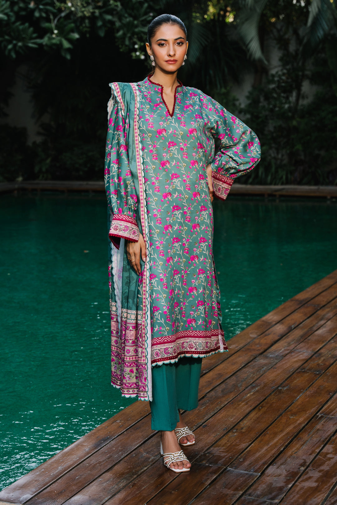 Zellbury | Unstitched 3 Piece Viscose | Shirt Shalwar Dupatta - 0296 -  Zellbury Women Essential Unstitched - Original Designer Dress - House of Maryam