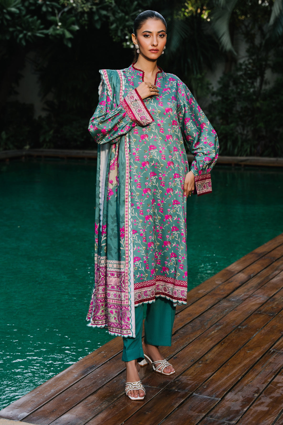 Zellbury | Unstitched 3 Piece Viscose | Shirt Shalwar Dupatta - 0296