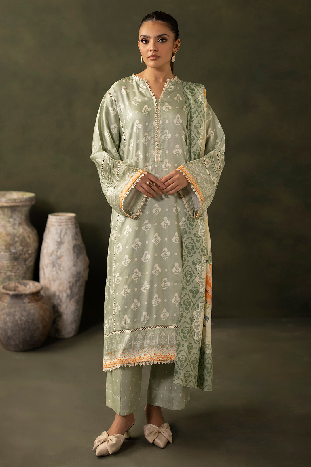 Zellbury | Unstitched 3 Piece Viscose | Shirt Shalwar Dupatta - 0306 -  Zellbury Women Essential Unstitched - Original Designer Dress - House of Maryam