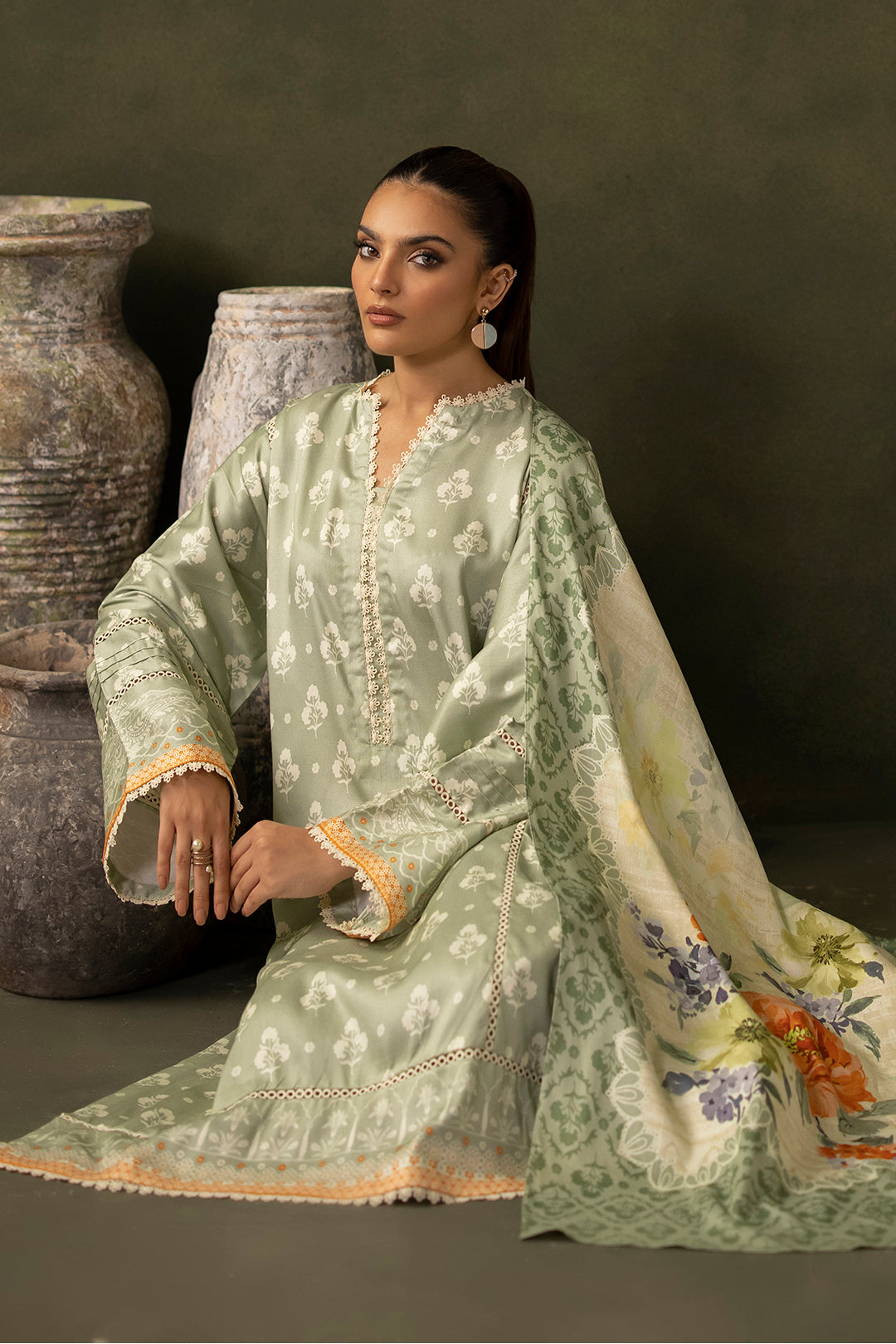 Zellbury | Unstitched 3 Piece Viscose | Shirt Shalwar Dupatta - 0306 -  Zellbury Women Essential Unstitched - Original Designer Dress - House of Maryam