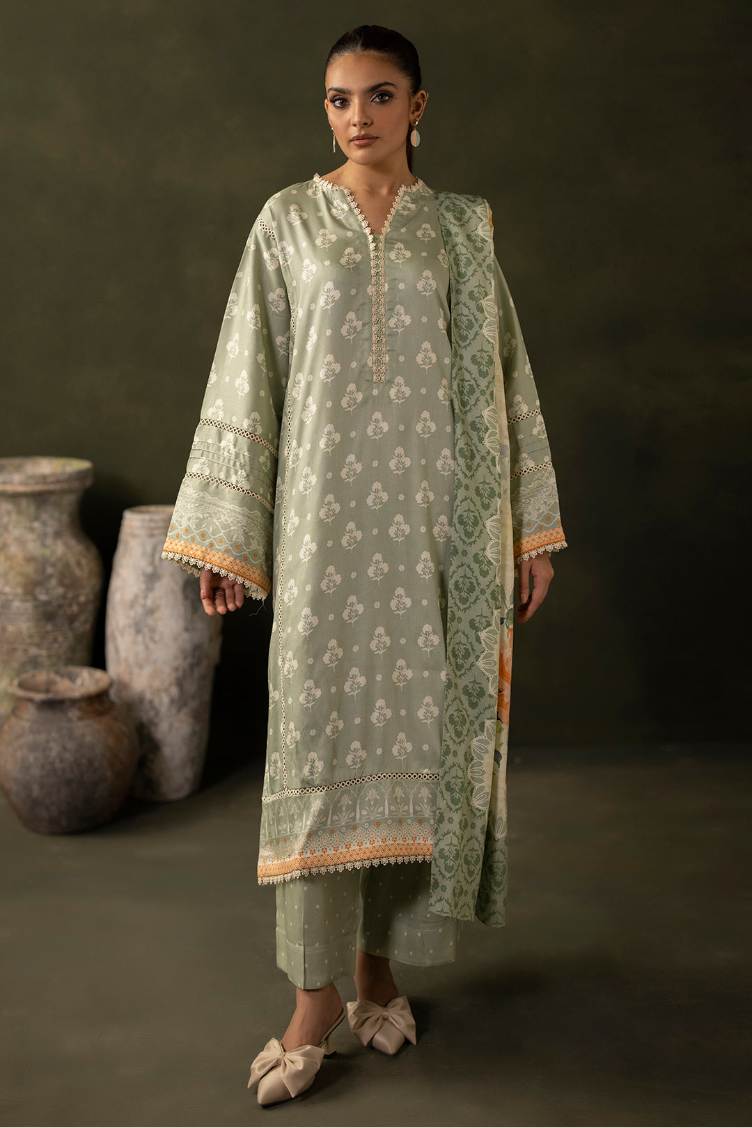 Zellbury | Unstitched 3 Piece Viscose | Shirt Shalwar Dupatta - 0306 -  Zellbury Women Essential Unstitched - Original Designer Dress - House of Maryam