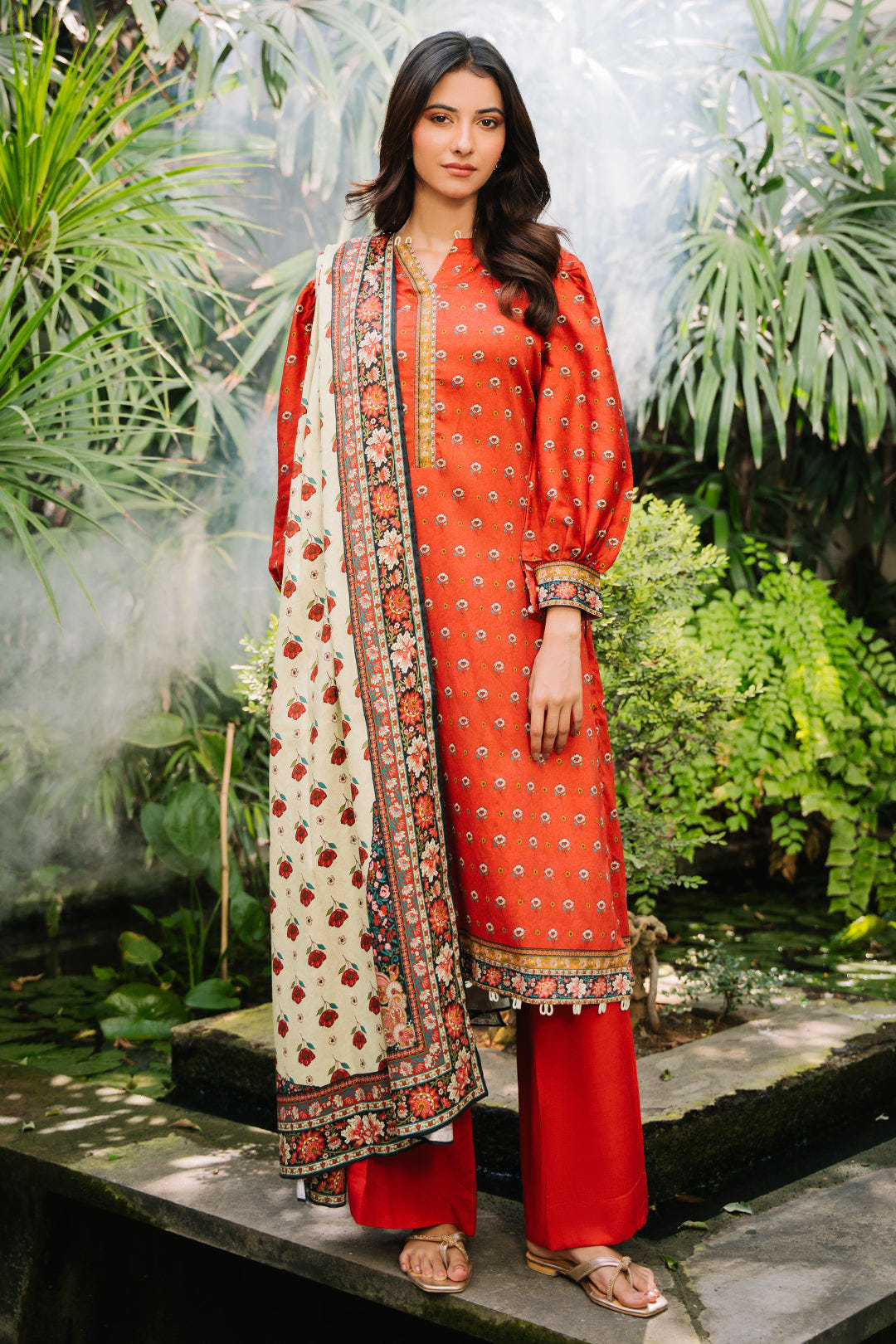 Zellbury | Unstitched 3 Piece Cotail | Shirt Shalwar Dupatta - 0307 -  Zellbury Women Essential Unstitched - Original Designer Dress - House of Maryam