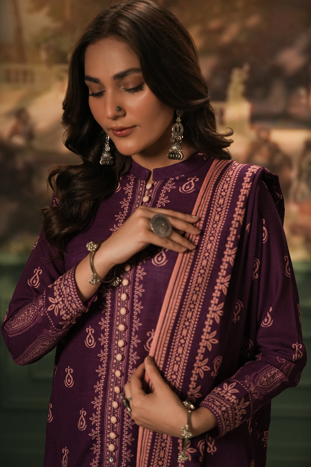 Zellbury | Unstitched 3 Piece Khaddar | Shirt Shalwar Dupatta - 0360