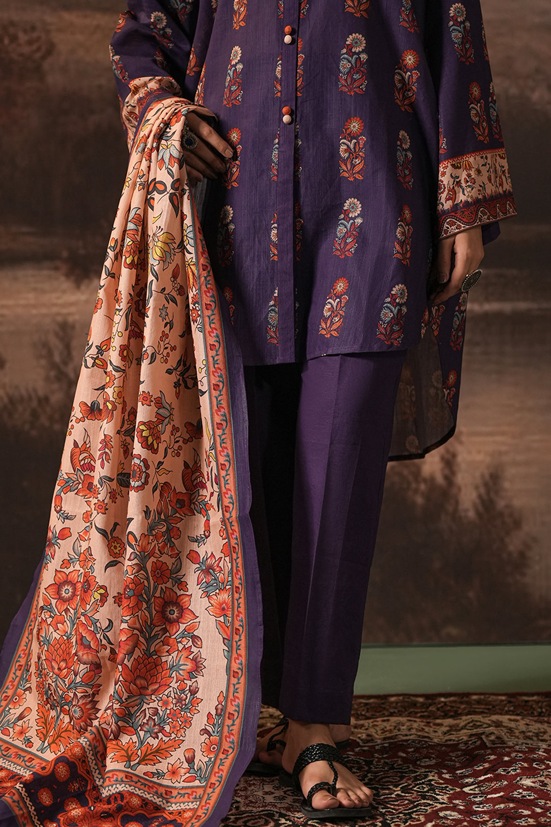 Zellbury | Unstitched 3 Piece Khaddar | Shirt Shalwar Dupatta - 0372 -  Zellbury Women Essential Unstitched - Original Designer Dress - House of Maryam