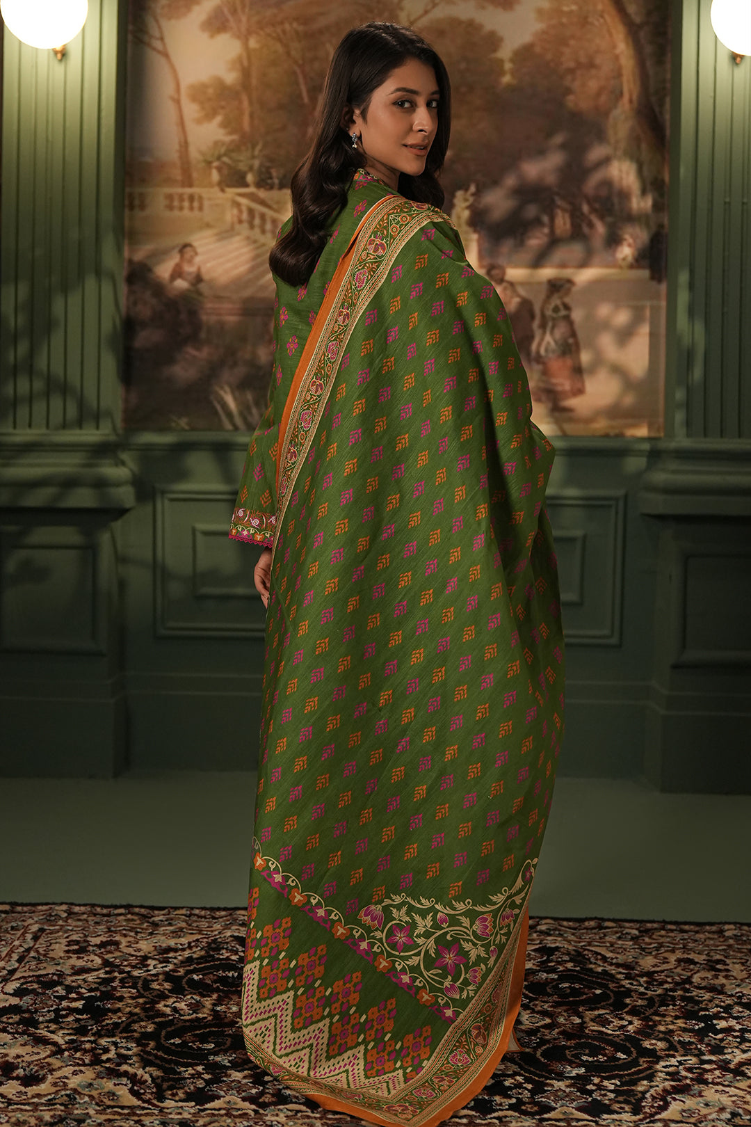 Zellbury | Unstitched 3 Piece Khaddar | Shirt Shalwar Dupatta - 0386